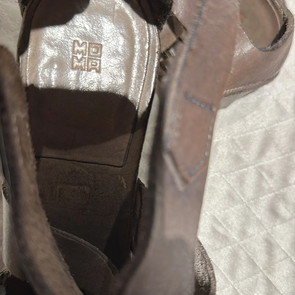 MOMA gray Leather Sandals - Picture 10 of 11